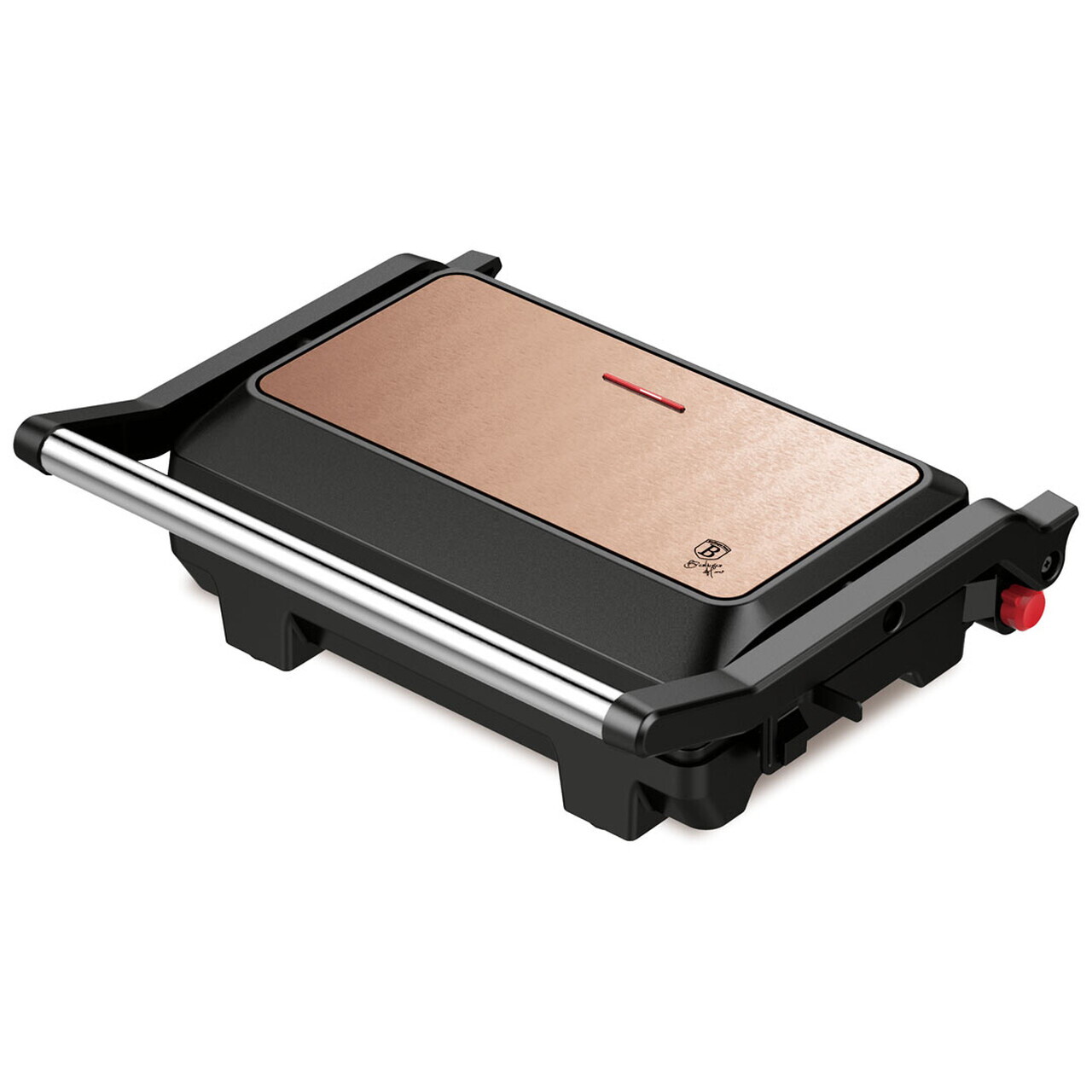 Gratar electric Berlinger Haus, Rose Gold, 1000W, 23x14.5 cm, roz/negru - imagine 5